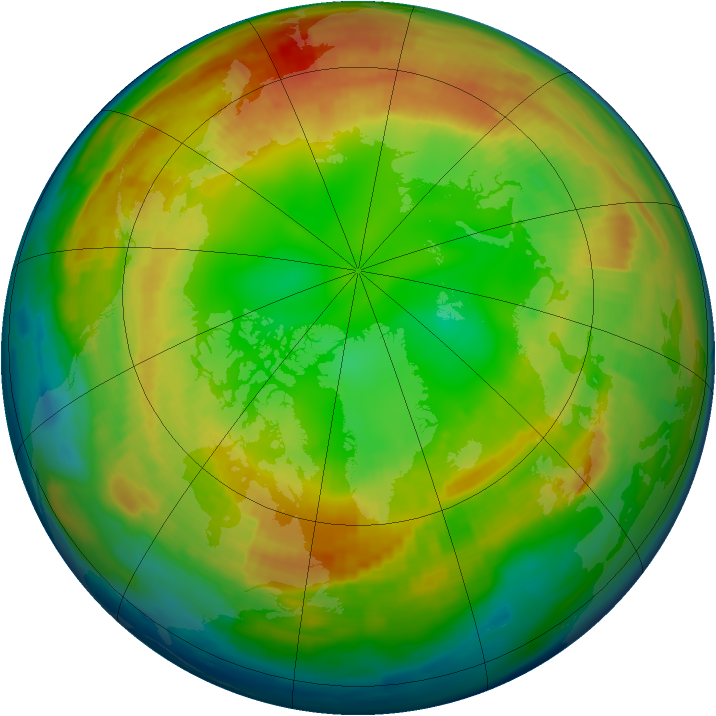 Arctic ozone map for 13 February 1997
